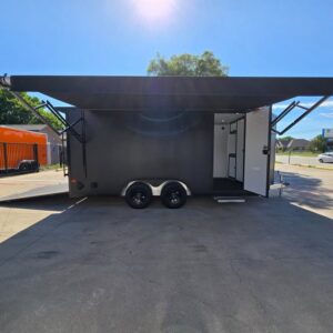 2025 7.5x16 Tandem Axle V-Nose Enclosed Cargo Trailer – Blackout & Spoiler Package!